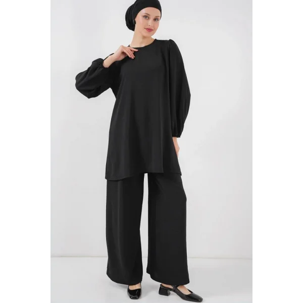 Ayrobin Tunik Pantolon Alt Üst Takım 6712 - Siyah
