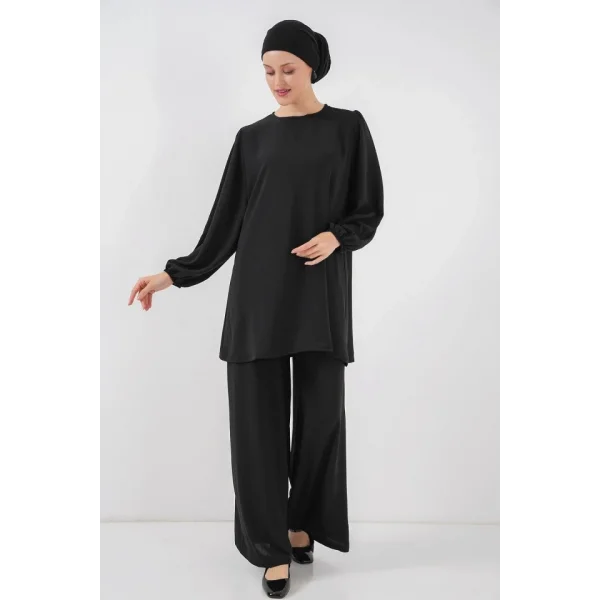 Ayrobin Tunik Pantolon Alt Üst Takım 6712 - Siyah