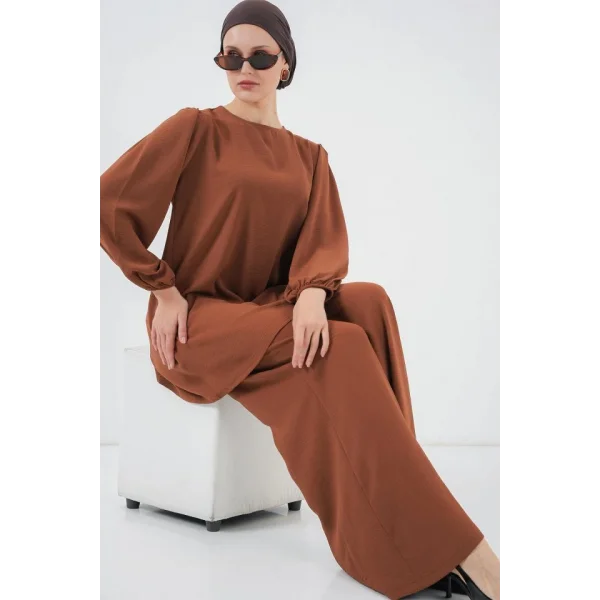 Ayrobin Tunik Pantolon Alt Üst Takım 6712 - Sütlü Kahve