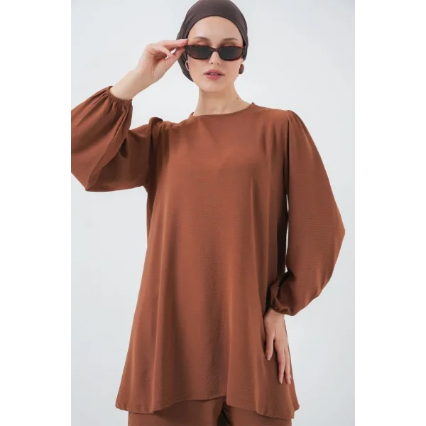 Ayrobin Tunik Pantolon Alt Üst Takım 6712 - Sütlü Kahve