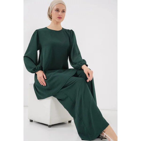 Ayrobin Tunik Pantolon Alt Üst Takım 6712 - Zümrüt Yeşili