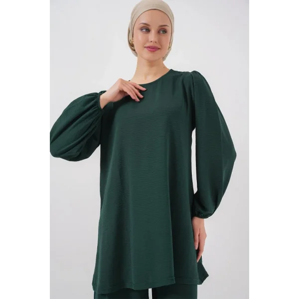 Ayrobin Tunik Pantolon Alt Üst Takım 6712 - Zümrüt Yeşili