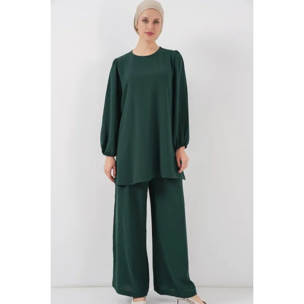 Ayrobin Tunik Pantolon Alt Üst Takım 6712 - Zümrüt Yeşili