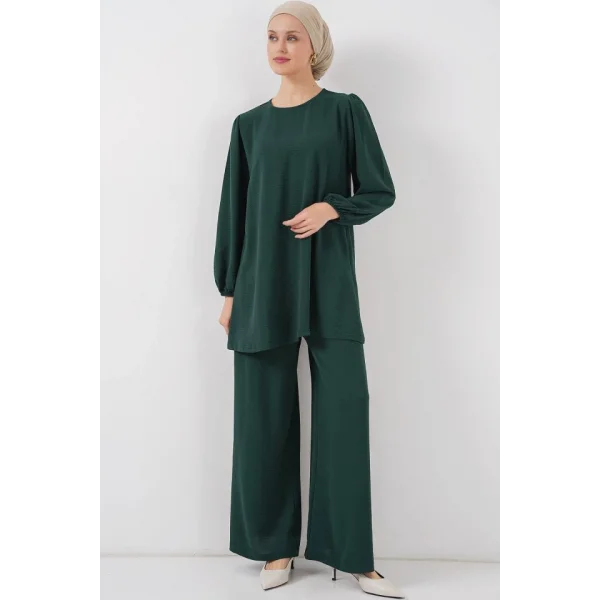 Ayrobin Tunik Pantolon Alt Üst Takım 6712 - Zümrüt Yeşili