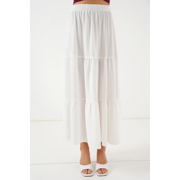 Ayrobin Uzun Etek 8048 - Beyaz