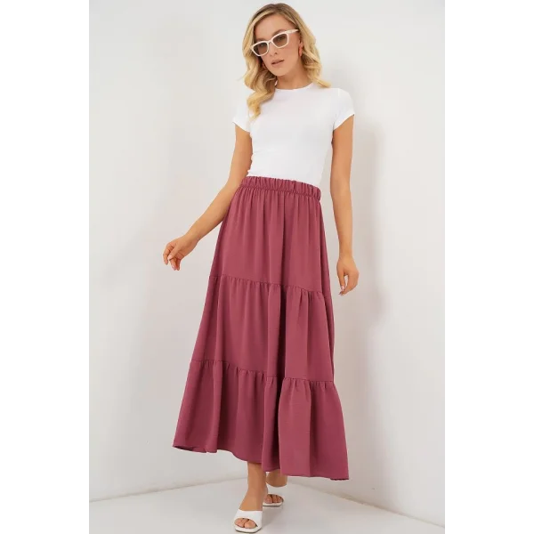 Ayrobin Uzun Etek 8048 - Gül Kurusu