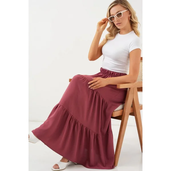 Ayrobin Uzun Etek 8048 - Gül Kurusu