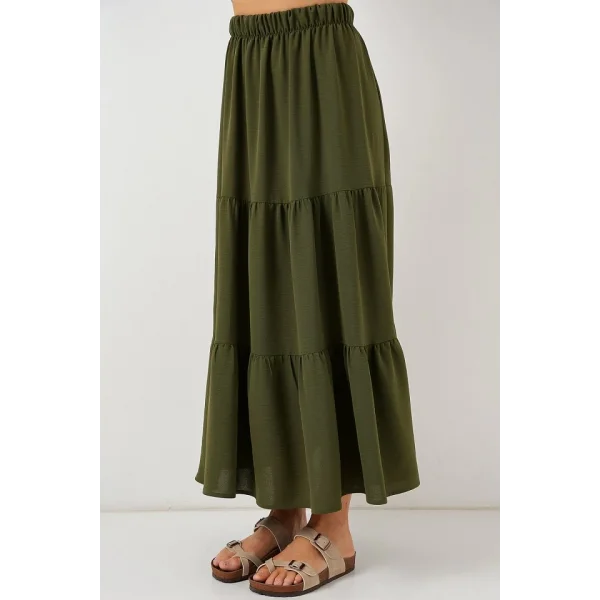 Ayrobin Uzun Etek 8048 - Haki