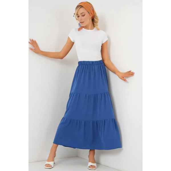 Ayrobin Uzun Etek 8048 - İndigo