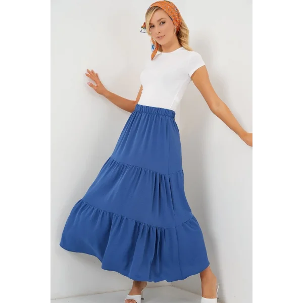 Ayrobin Uzun Etek 8048 - İndigo