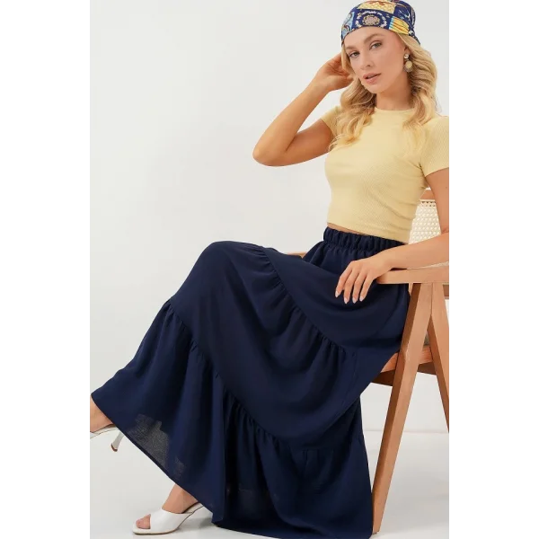 Ayrobin Uzun Etek 8048 - Lacivert