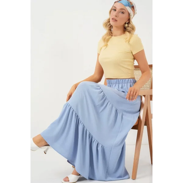 Ayrobin Uzun Etek 8048 - Mavi