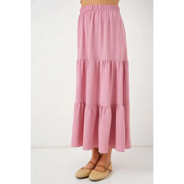 Ayrobin Uzun Etek 8048 - Pudra