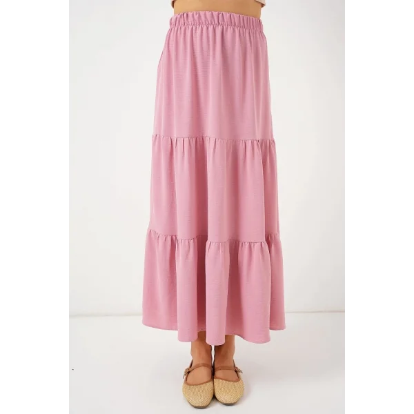 Ayrobin Uzun Etek 8048 - Pudra