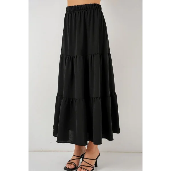Ayrobin Uzun Etek 8048 - Siyah