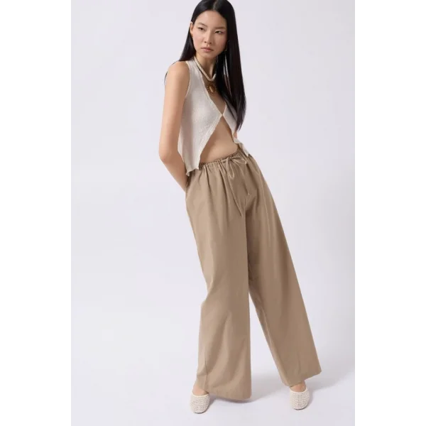 Bağcık Detay Pamuklu Pantolon