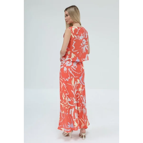 Bağcıklı Bluzlu Etek Takım  Kırmızı