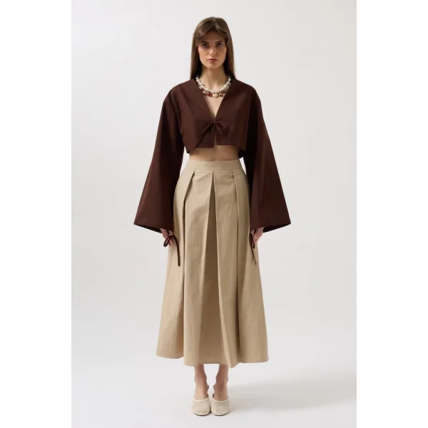 Bağlama Detay Uzun Kol Bluz