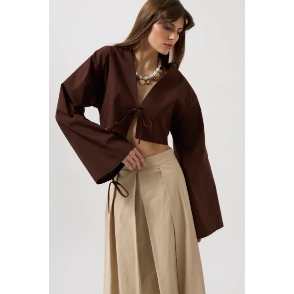 Bağlama Detay Uzun Kol Bluz