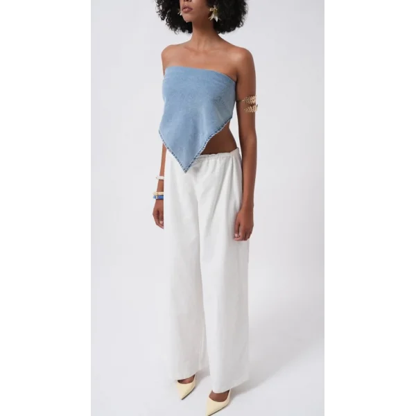 Bağlamalı Denim Crop