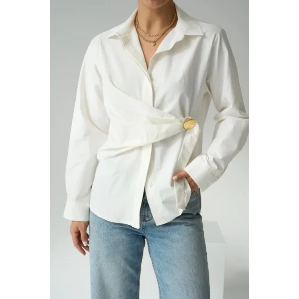 Bağlamalı Gömlek  Ekru