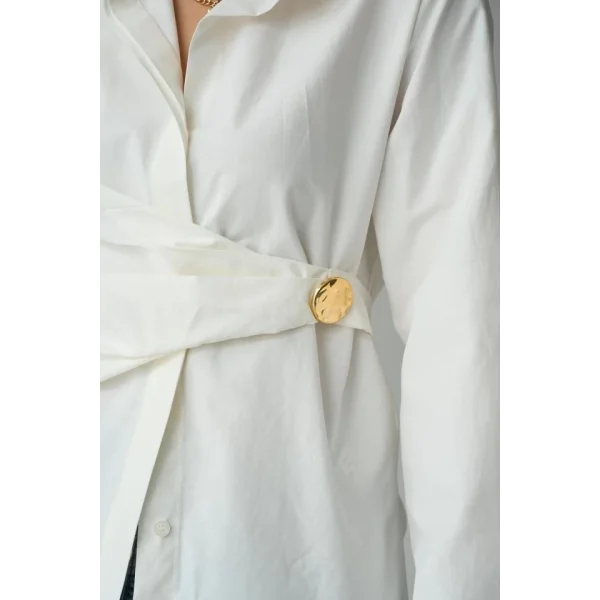 Bağlamalı Gömlek  Ekru