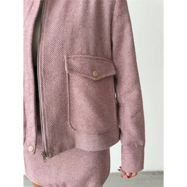 BAIKIRTI KAŞE FERUARI CEKET KIA  Gül Kurusu