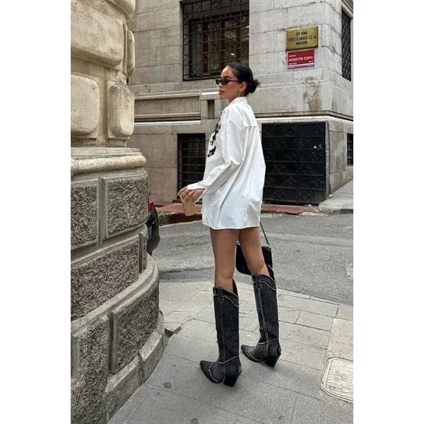 Bailey Dantel Nakışlı Gömlek 3386-08