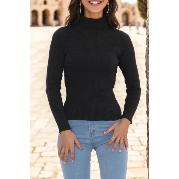 Balıkçı Yaka Body Siyah