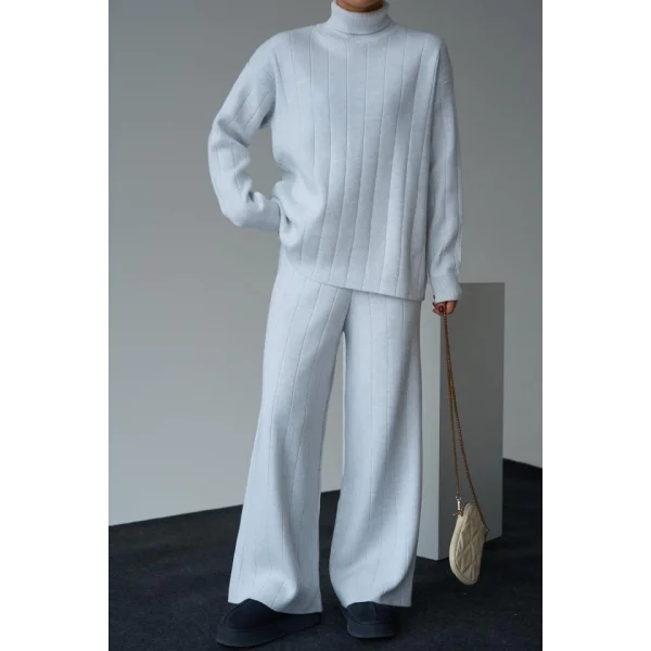 Balıkçı Yaka Triko Takım  Karmelanj