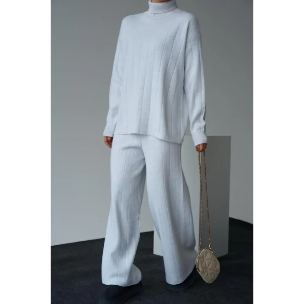 Balıkçı Yaka Triko Takım  Karmelanj