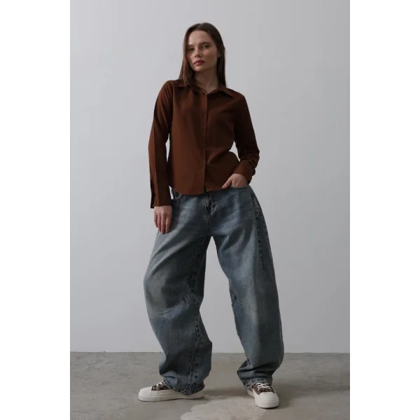 Balon Kesim Pantolon - Mavi