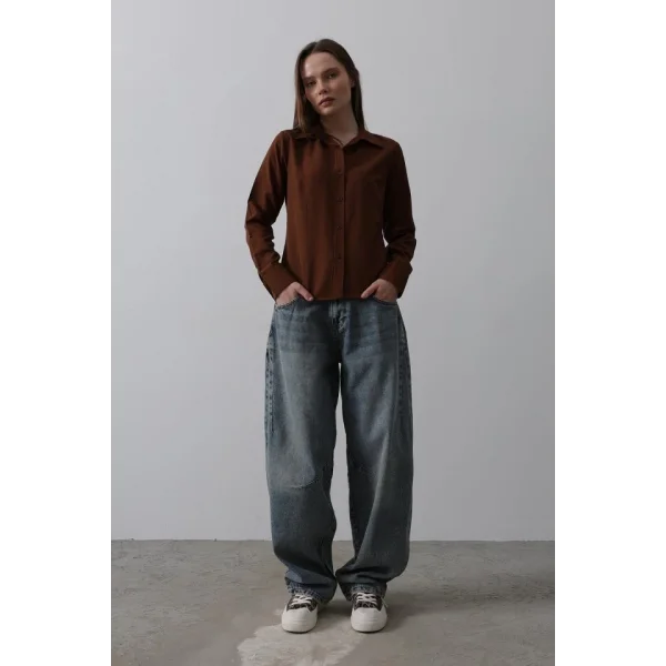 Balon Kesim Pantolon - Mavi