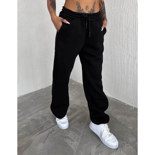 Basic Üç İplik Eşofman Pantolon  iyah