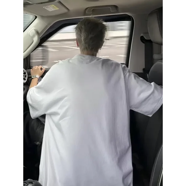 Baskı Erkek Oversive Tişört, Grafik Tişört Erkek Yazlık Outdoor Kıyafetleri, Sporda ve Günlük Giyime Uygun - Beyaz