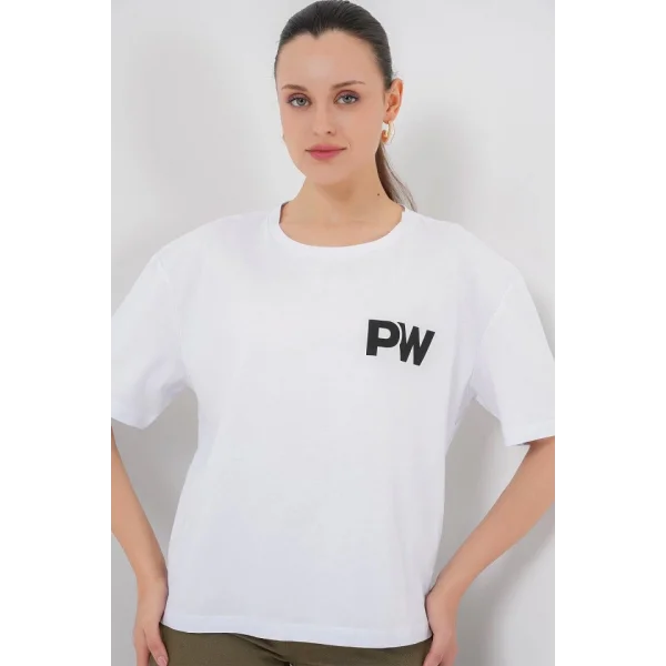 Baskılı Basic Tişört 4343 - Beyaz