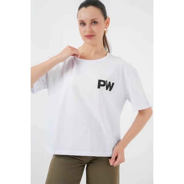 Baskılı Basic Tişört 4343 - Beyaz