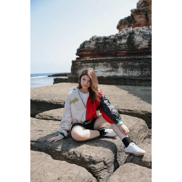 Baskılı Ceket  iyahKırmızıBej