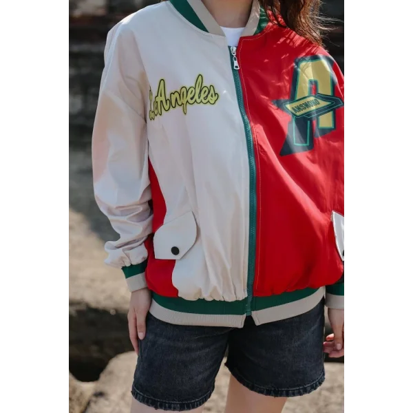 Baskılı Ceket  iyahKırmızıBej