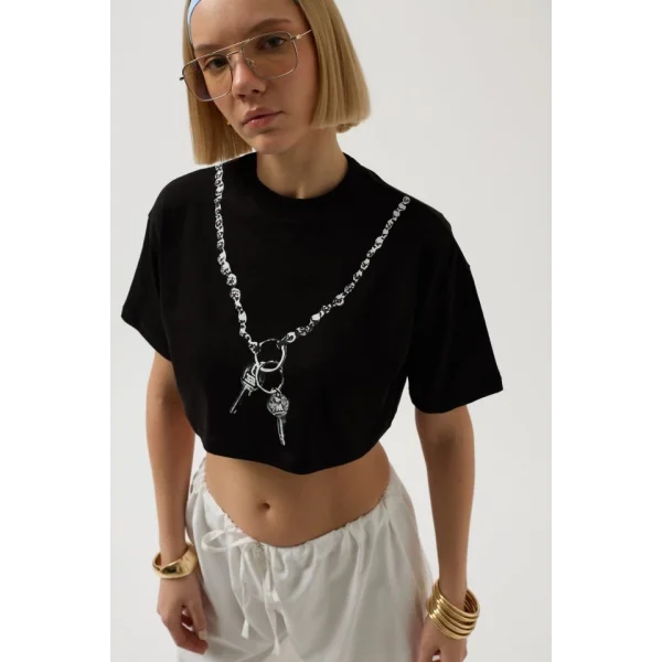 Baskılı Crop Thirt