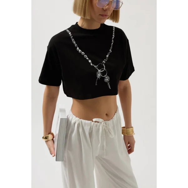 Baskılı Crop Thirt