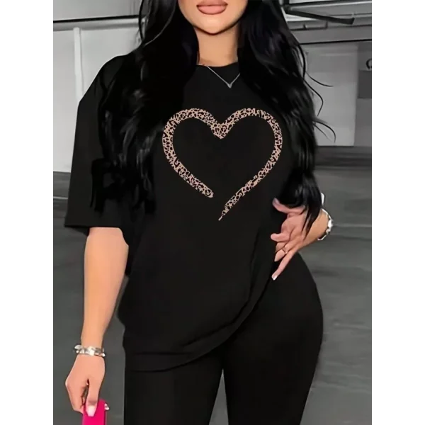 Baskılı Kadın T-shirt - Siyah