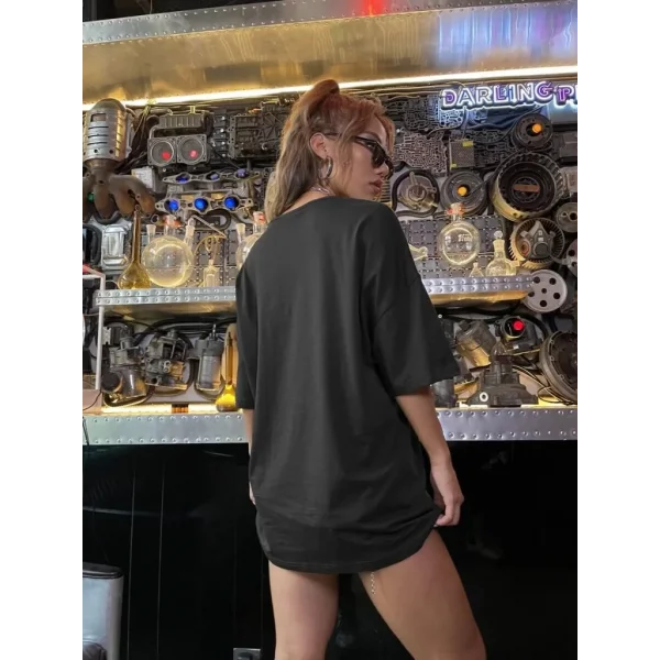 Baskılı Kadın T-shirt - Siyah