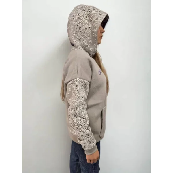 Baskılı Kapüşonlu weatshirt  Gri