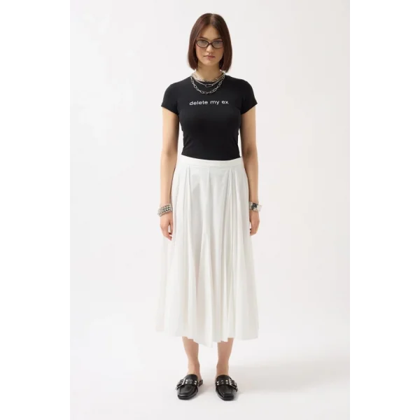 Baskılı Likralı Crop Thirt