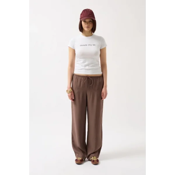 Baskılı Likralı Crop Thirt