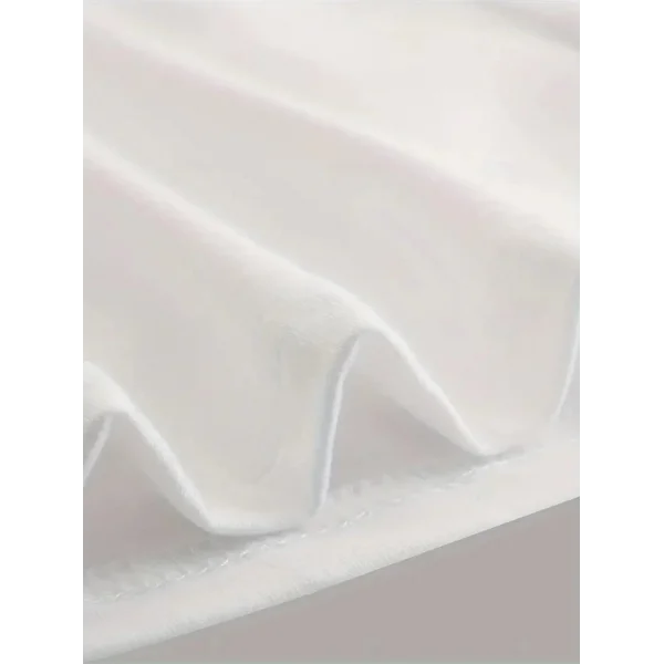 Baskılı Oversize Bisiklet Yaka T-shirt - Beyaz