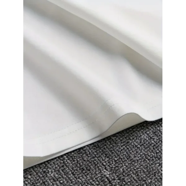 Baskılı Oversize Bisiklet Yaka T-shirt - Beyaz