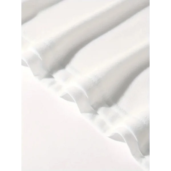 Baskılı Oversize Bisiklet Yaka T-shirt - Beyaz