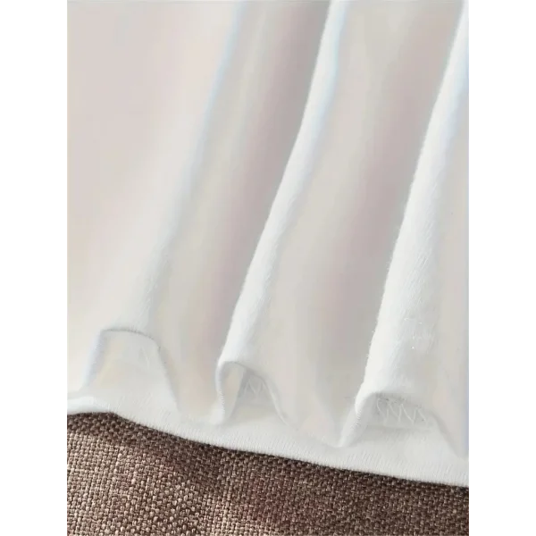 Baskılı Oversize Bisiklet Yaka T-shirt - Beyaz